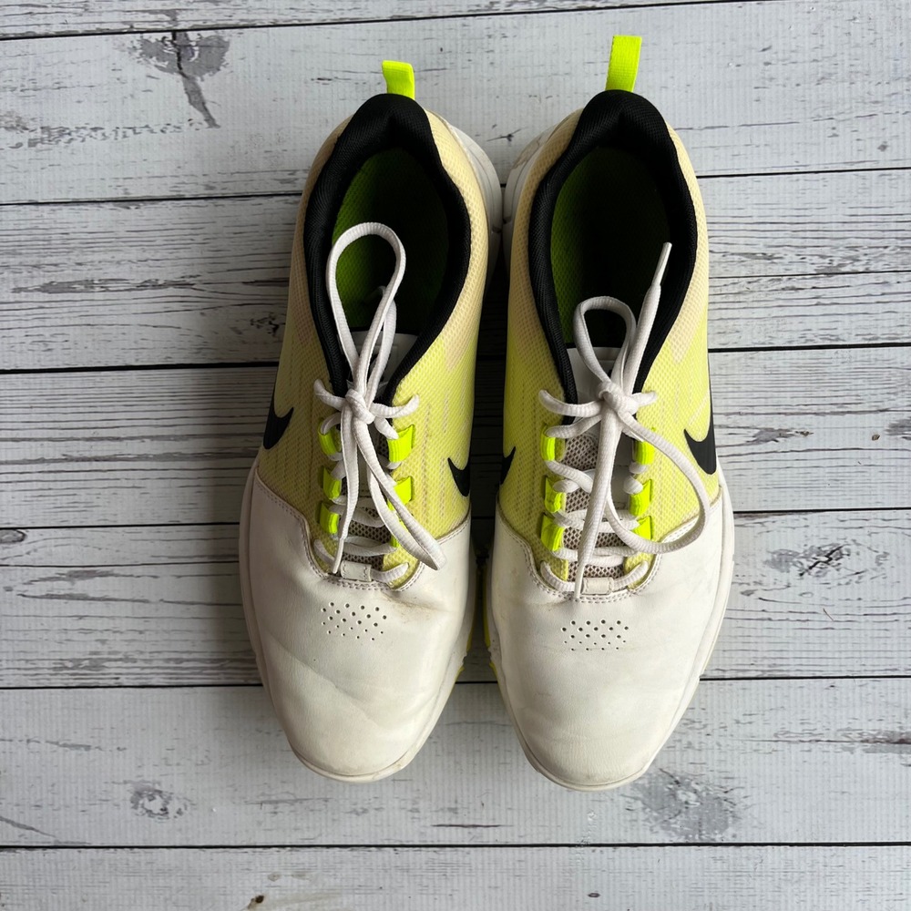 Nike Golf Shoes Men's 8.5 White Volt Yellow Black Spikeless Athleisure Outdoor